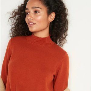 Old Navy Mock Neck Pullover Sweater Burnt Orange